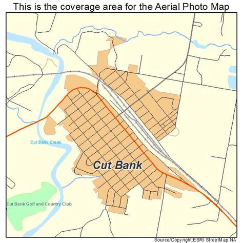 Aerial Photography Map of Cut Bank, MT Montana