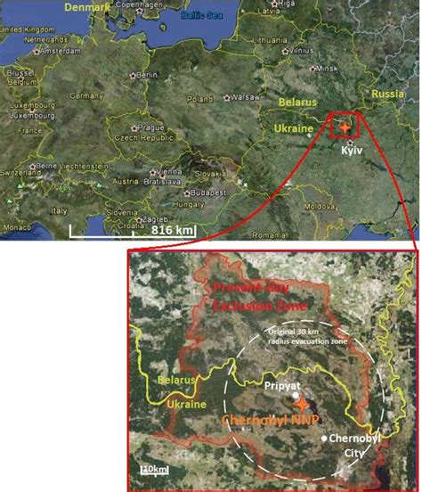 1 Map of Europe and the Chernobyl exclusion zone. Chernobyl nuclear ...