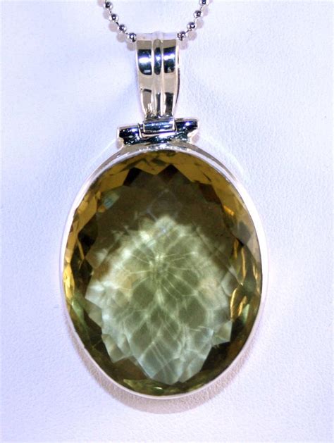 Lemon Quartz and Sterling Silver Designer Pendant