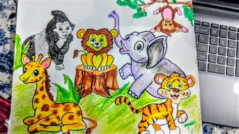 Zoo Animals Easy Drawing For Kids Step By Step Animals : 1300x1297 ...