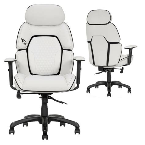 DPS Centurion Gaming Office Chair with Adjustable Headrest - White (1 ...