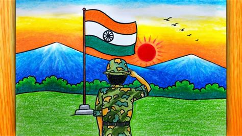 Indian Flag Drawing Images Hd - Indian Army Flag Drawing | Bodenewasurk