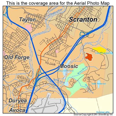 Aerial Photography Map of Moosic, PA Pennsylvania