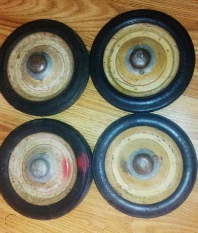 1950's Radio Flyer Wheels Caps Set of 4 Vintage Tires Super Wagon Parts ...