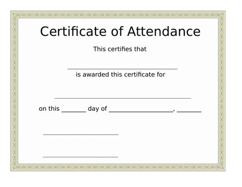 Certificate of Attendance Template - Beige Download Printable PDF ...