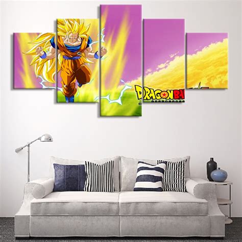 Animation Poster 5 Pieces Dragon Ball Goku Home Decor For Living Room ...