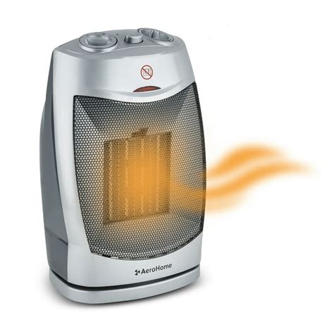 AeroHome 1500W Personal Electric Ceramic Oscillating Space Heater With ...