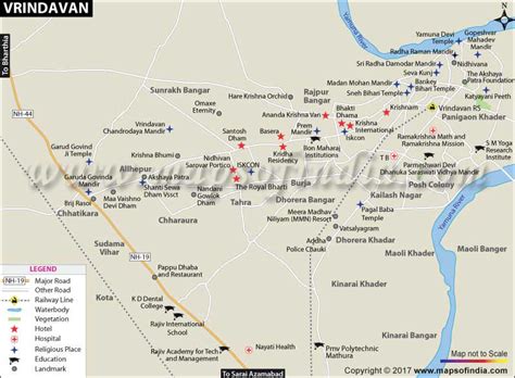 Vrindavan Map With All Temples