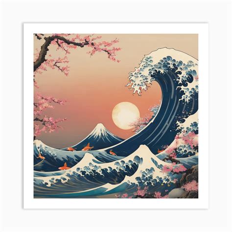 Great Wave Off Kanagawa 3 Art Print by Majorilla - Fy