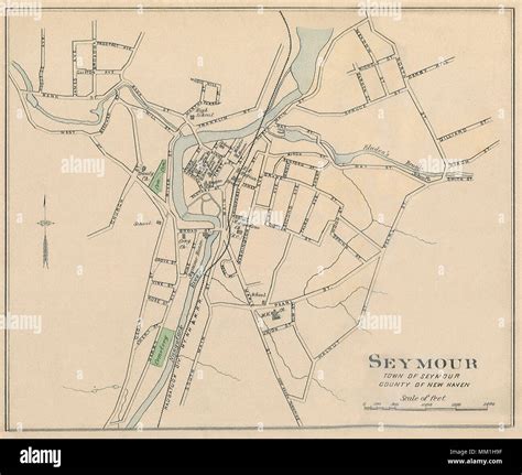 Map of Seymour. Seymour. 1893 Stock Photo - Alamy