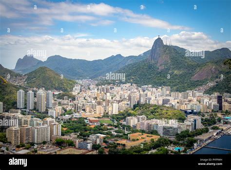 Aerial view of Rio de Janeiro skyline with Corcovado Mountain - Rio de ...