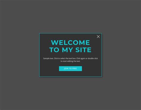 Welcome modal form HTML Template