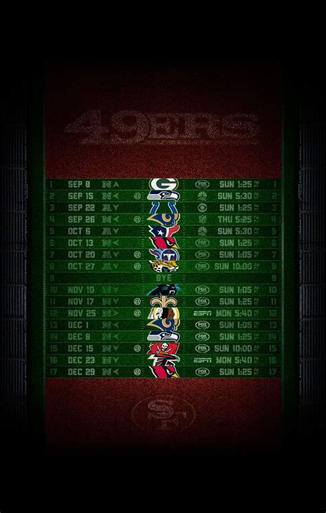 49ers schedule background for your iOS7 lockscreen - credit to / u