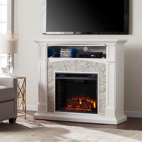 Southern Enterprises Conway 45.75 in. Electric Fireplace TV Stand in ...