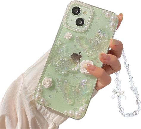 Amazon.com: Fycyko Compatible for iPhone 14/13 Butterfly Floral Clear ...