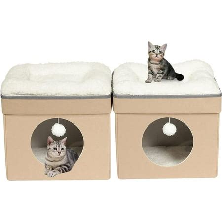 Cat House Cube for Indoor Folding Cats Houses Condos Cat Cave Stackable ...