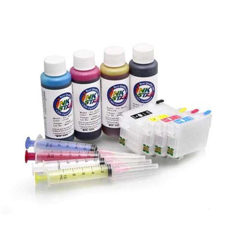 large refillable ink cartridges suitable epson Workforce wf-3640 dye