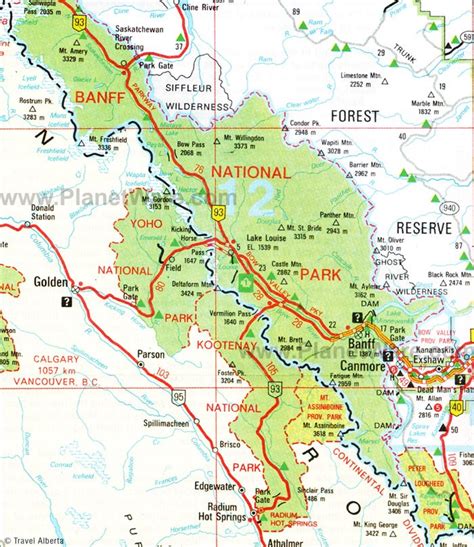 Banff National Park Map Attractions