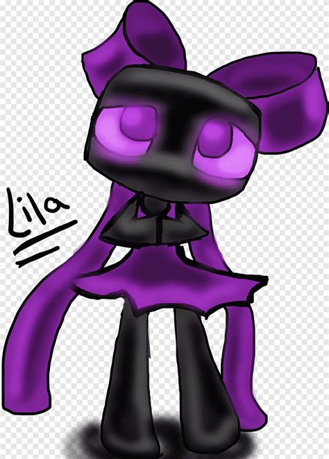 Minecraft mods Enderman Cuteness, ask, purple, mammal png | PNGEgg