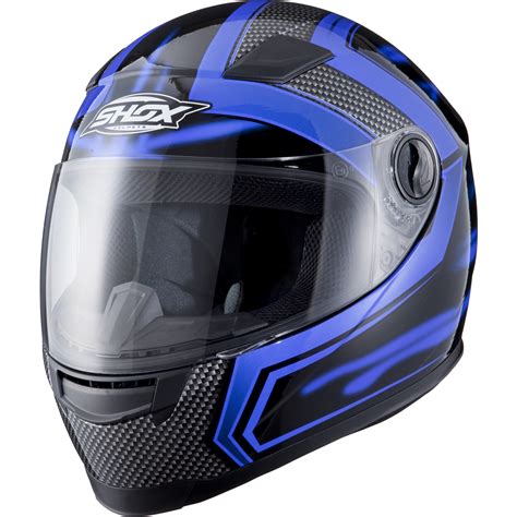 Shox Sniper Skar Blue Motorcycle Helmet Full Face Scooter Motorbike ...