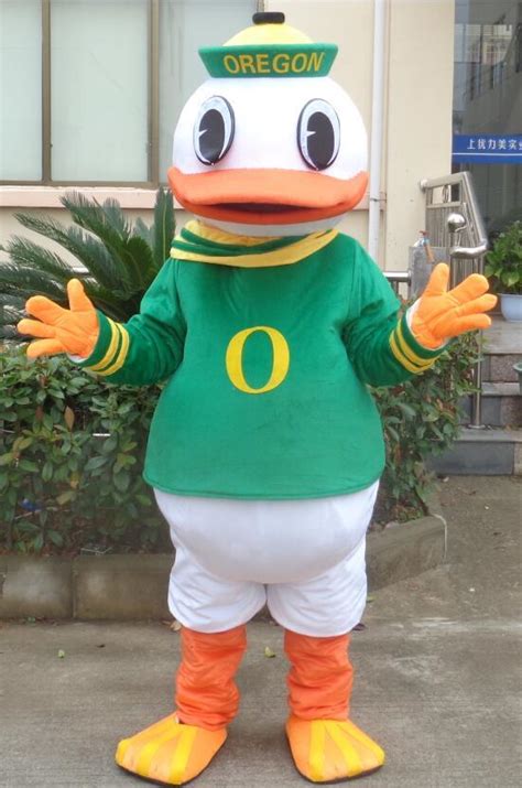 Hot Sale New Oregon Duck College Mascot Costume with Green Suit - Unisex