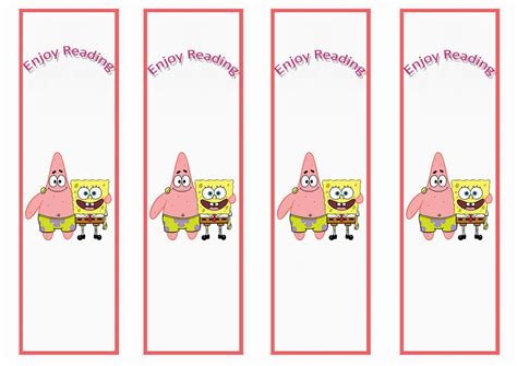 Spongebob Bookmarks – Birthday Printable