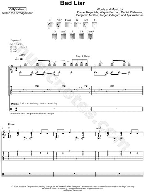 Bad Liar Chords - Bad Liar Piano Sheet Music Imagine Dragons - Music ...