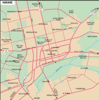 Harare Vector map. Eps Africa City Map. Illustrator Vector Maps. Eps ...