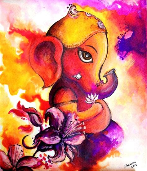 Baby Ganesha Painting Colourful Happy Bright - Etsy