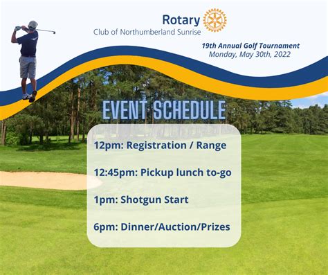 Golf Tournament Events Schedule | Rotary Club of Northumberland Sunrise