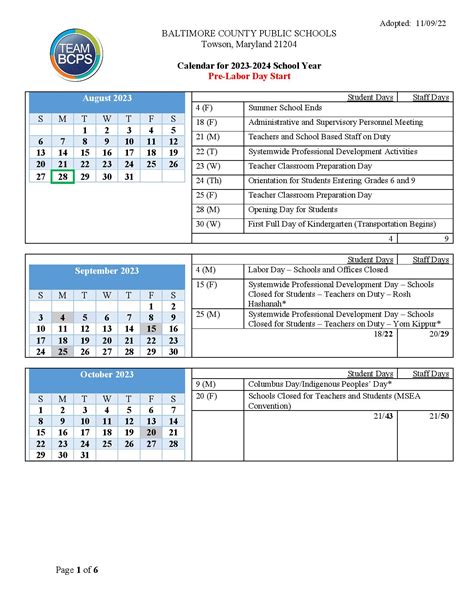 Baltimore County Public Schools Calendar 2023-2024 – School Calendar Info