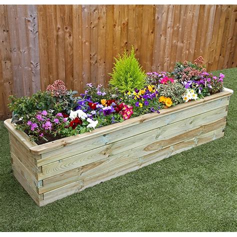 Zest 4 Leisure 1.8m Deep Wooden Sleeper Raised Bed Planter | Raised ...