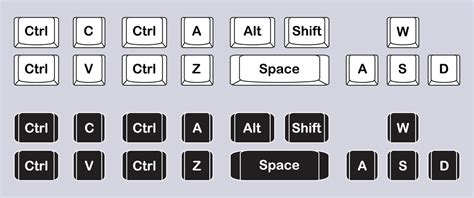 Set of Computer Key Combinations. Command Set Icons. Computer Keyboard ...