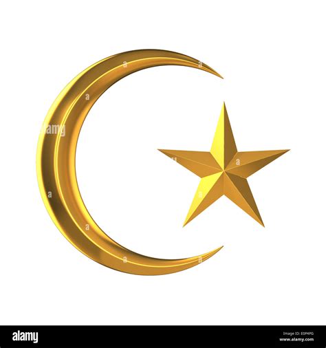 3d Islamic star and crescent moon symbol Stock Photo - Alamy