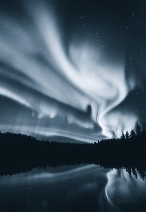 White Flames: The Aurora Borealis in Monochrome