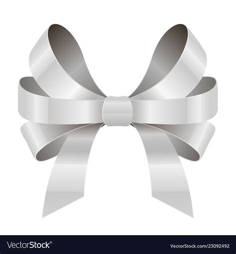 White ribbon bow Royalty Free Vector Image - VectorStock