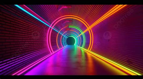 Sound Design For Film Music Video With Neon Tunnels Background, 3d ...