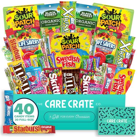 Buy The Care Crate Ultimate Candy Snack Box Care Package ( 40 piece ...