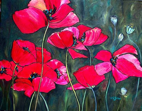 Beautiful Red Flowers Painting