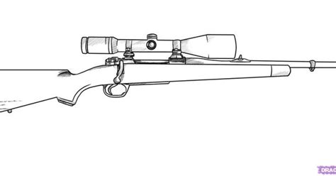 Good drawing of a hunting rifle | Drawing Guns: | Pinterest | Hunting ...