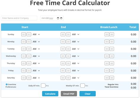 The 10 Best Time Card and Timesheet Calculators | Intervals