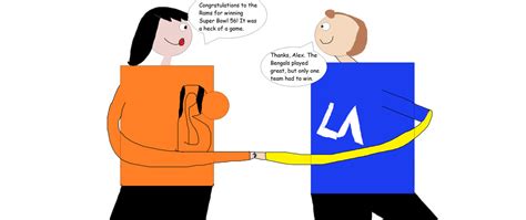 Alex congratulates Andy for the Rams by mylesterlucky7 on DeviantArt