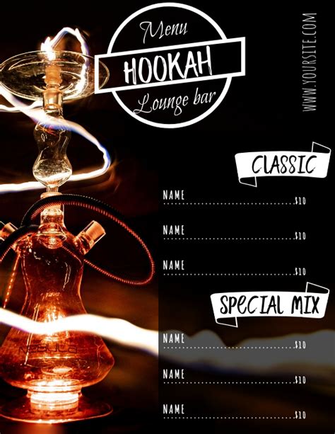 Hookah Lounge Bar Menu Flavour List Template | PosterMyWall