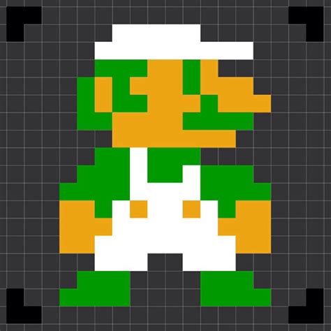 luigi pixel art grid Spreadsheet piq - Pixel Art Grid