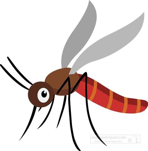 Insect Clipart-Mosquito biting with large proboscis Clipart