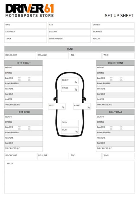 Printable Racing Setup Sheets - Printable Word Searches