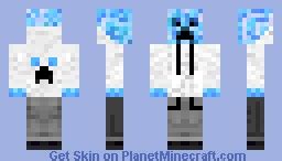 White Creeper Hoodie Minecraft Skin