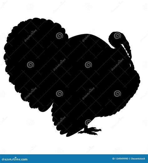 Turkey Silhouette Isolated On The White Background Vector Illustration ...