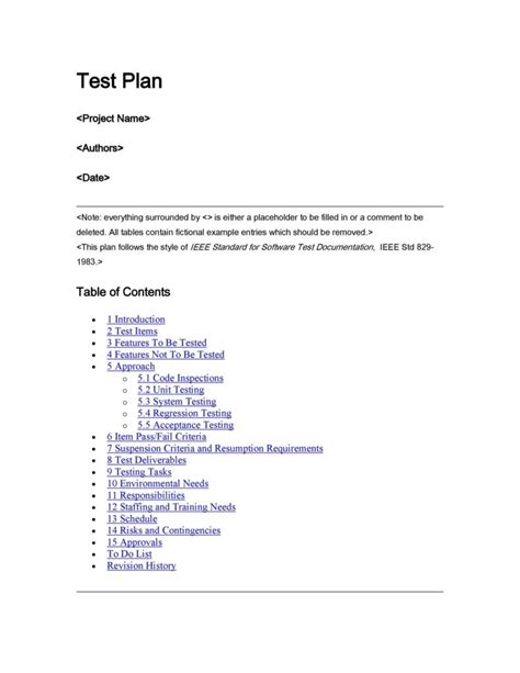 35 Software Test Plan Templates & Examples ᐅ TemplateLab