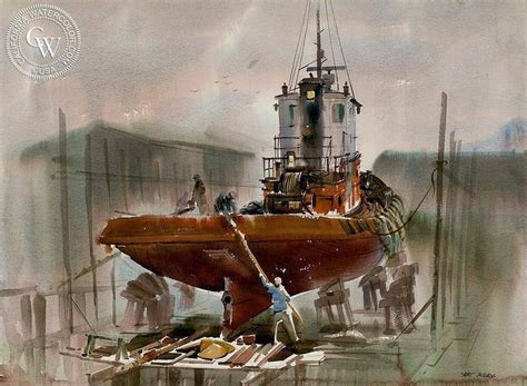 Tugboat | Tug boats, Boat art, California art